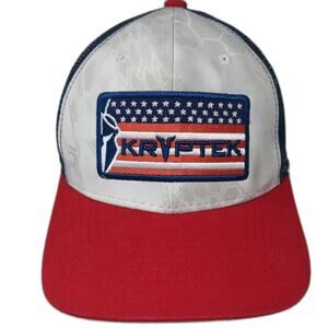 Kryptek Trucker Hat Blue White Red One Size American Flag Spartan Camo Mesh Gear